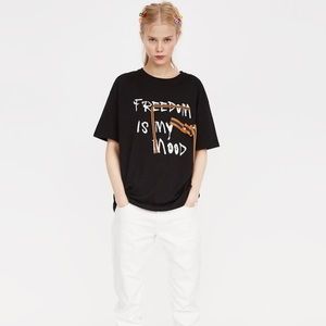 Zara Graphic Embellished Tee